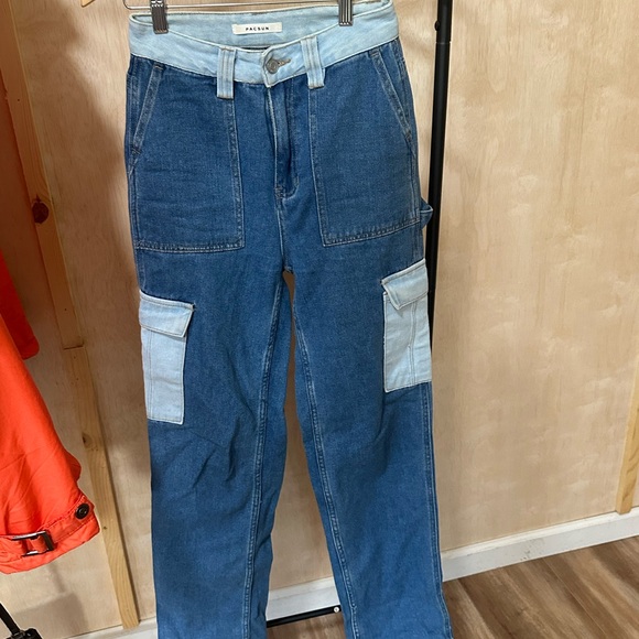 PacSun Blue Boyfriend Jeans with Patchwork Design - Picture 1 of 4